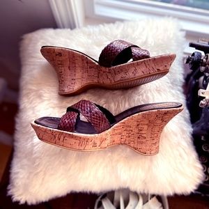 Stuart Weitzman Cork Wedges - Brown - EUC
